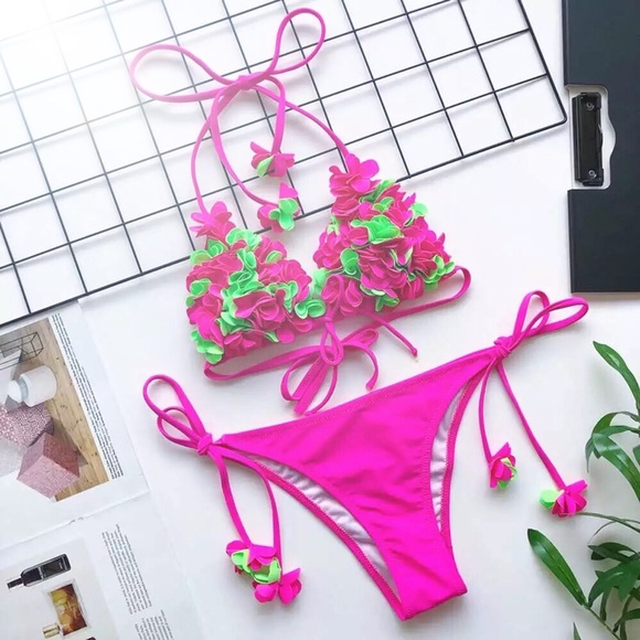 Glitz and Glam Other - 💕Del Rey Pink&Green Bikini Set💕